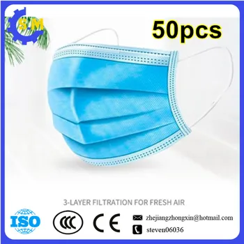 

50pcs 3 Layers Disposable Mask Face Masks for women men