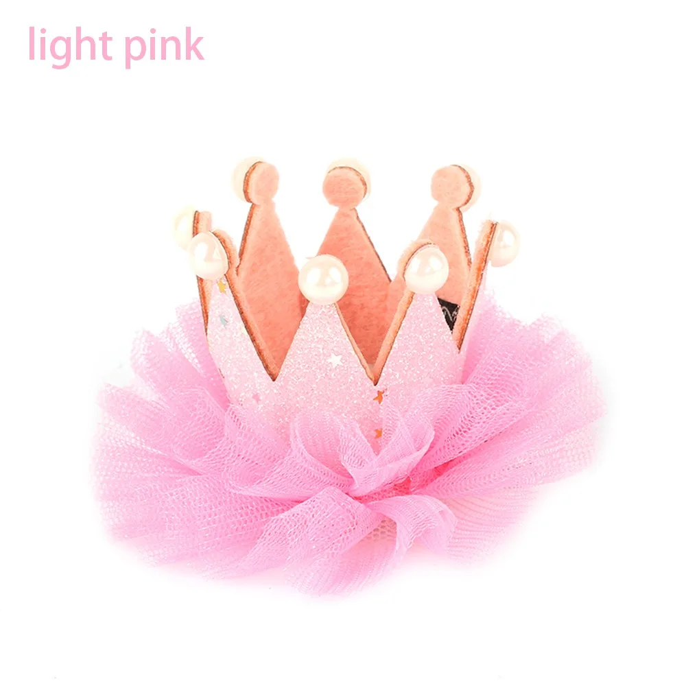 light pink 1 шт. Новое поступление детская Блестящая Корона Стразы Принцесса шпильки для девочек заколка уши кролика кристалл заколка для волос ювелирные изделия - Окраска металла: light pink