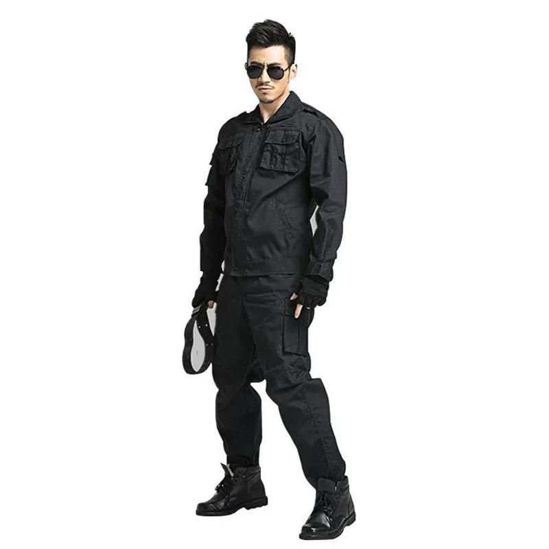 Work Clothing Male Uniform Long Sleeve Coveralls Protective Black Cloth for Worker Repairman Machine Auto Repair Welding DYF057