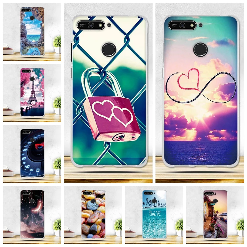 Роскошный чехол для Huawei Y6 Prime 2018 Honor 7A Pro мягкий силиконовый накладка чехлы
