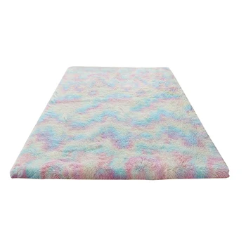

Cute Rainbow Area Rug Anti Slip Modern Living Room Floor Mat Home Decor Carpet Tie Dyed Extra Soft Fluffy Nursery Luxury Velvet