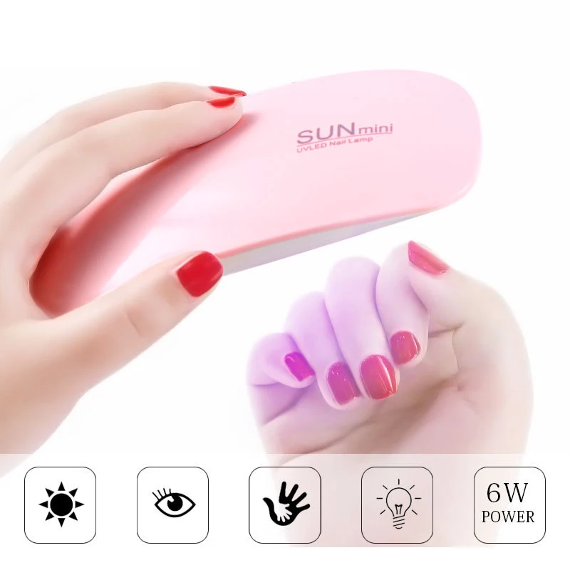 

Home Use Mini 6W Nail Dryer Machine UV LED Lamp Micro USB Cable Home Use Nail UV Gel Varnish Dryer 6 LEDS Lamp Nail Art Tools