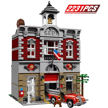 

Creator Expert Building Blocks Technic Architecture Designer City Town Fire Station Creators Crafts Toys for Adult