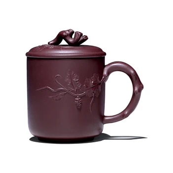 

Ancient Yue Tang Yixing Boccaro Cup Full Manual Teacup Cover Cup Teacup To Work In An Office Cup Purple Ink For Imprinting Of