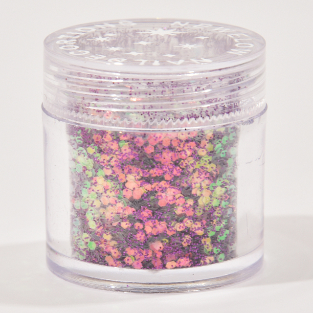 Nail Art Mixed-Size Flake Powder Hexagon Iridescent Chunky Hexagon Sequins Broken Flake For Manicure Glitter Nail Flake