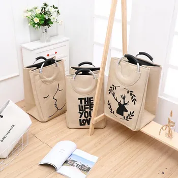 

Nice 600D Oxford Cloth 32 x 30CM Gray/Beige Waterproof Laundry Clothes Basket Storage Basket Folding Storage Box#WY30#WY30