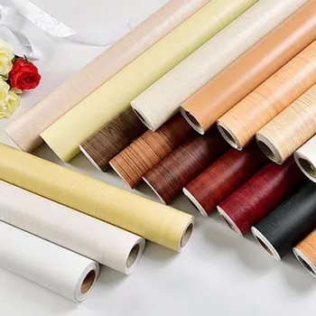 

New Wood Grain Vinyl Wallpaper Self Adhesive Decorative Film for Living Room Kitchen Cupboard Furniture Waterproof Contact Paper