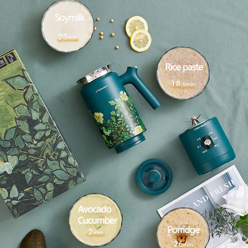 220V Soymilk Maker Machine Split Type Electric Juicer Blender Soya-Bean Milk Rice Paste Maker Automatic Clean Filter-free 300ml