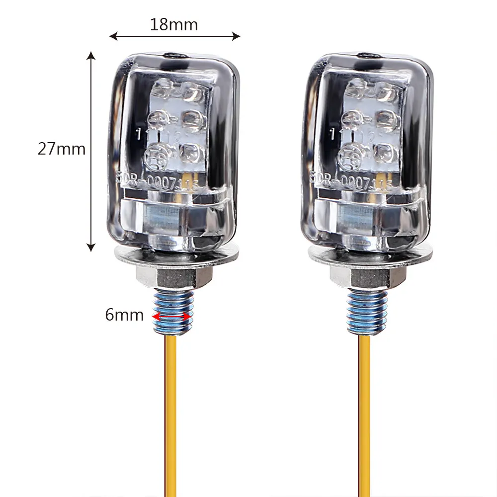 2 предмета в комплекте желтого цвета 12V мини автомобильный сигнал поворота Световые индикаторы Мотоцикл Велосипед мигающий Щепка/черный 6 светодиодный индикатор мигалка