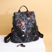 Стиль подвеска блесток кошка Ткань Оксфорд крутая женская сумка двойного назначения завод рюкзак экспорт 8905