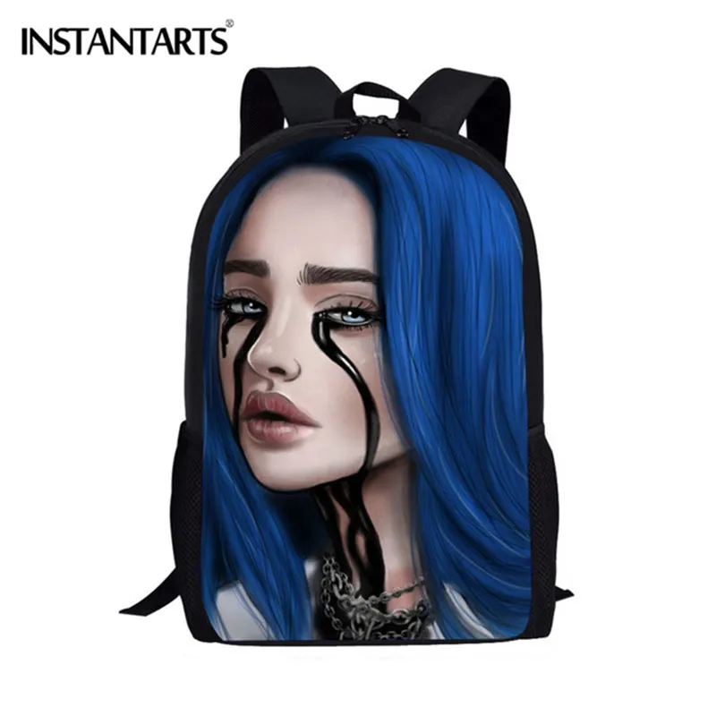 INSTANTARTS Billie Eilish рюкзак для девочки-подростка, американская королева, школьная сумка, детский набор, школьный рюкзак, школьная сумка для старшеклассника - Цвет: 11C