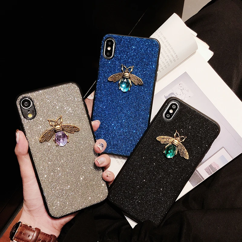 Luxury Glitter Bling diamond bee hard phone case for Apple iphone 6 S 6S 7 7plus 8 8plusX XS XR XS MAX 11 11Pro gem cover coque Luxury Glitter Bling diamond bee hard phone case for Apple iphone 6 S 6S 7 7plus 8 8plusX XS XR XS MAX 11 11Pro gem cover coque