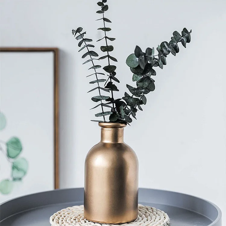 Современная Золотая стеклянная ваза для цветов минималистичные украшения маленькое украшение для дома Скандинавская Роза цветочная ваза для растений для гостиной зеркало