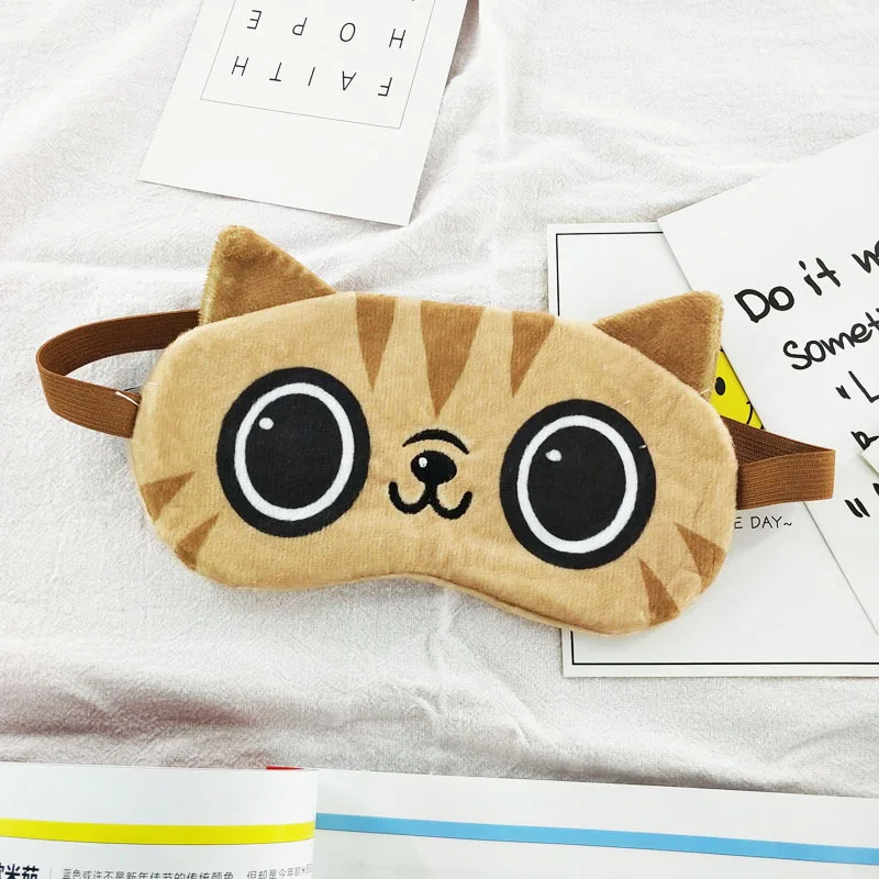 1 шт., милая мультяшная хлопковая маска для сна, креативная повязка на глаза, Детская повязка на глаза для сна, маска для отдыха в путешествии - Цвет: Coffee