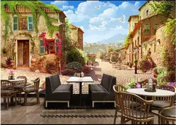 custom mural Photo wallpaper on the wall Retro European Architecture Street Scenery home decor 3d wallpaper for the bedroom wall