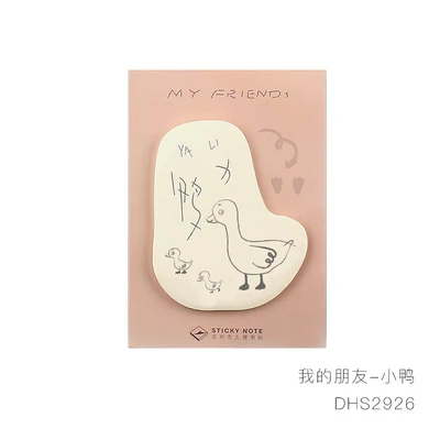 AngelHere Store Kawaii мультфильм блокнот мультиформа наклейка для планировщика Sticky Note канцелярские принадлежности Школьные офисные принадлежности для детей подарок - Цвет: Duck Friend