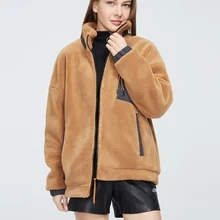 ZIAI 2021 New Plush Overcoat Women Spring Autumn Faux Fur Lamb Wool Coat Female Fleece Teddy Jacket Thickened Warmth ZN-T112