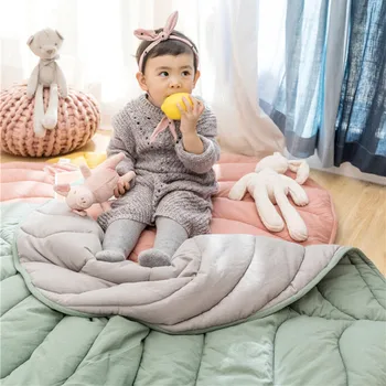 

2020 New Children multifunctional blankets Full Cotton leaf shape Carpet Sofa Cover blanket Picnic Mat for Infant Baby Quilt Rug