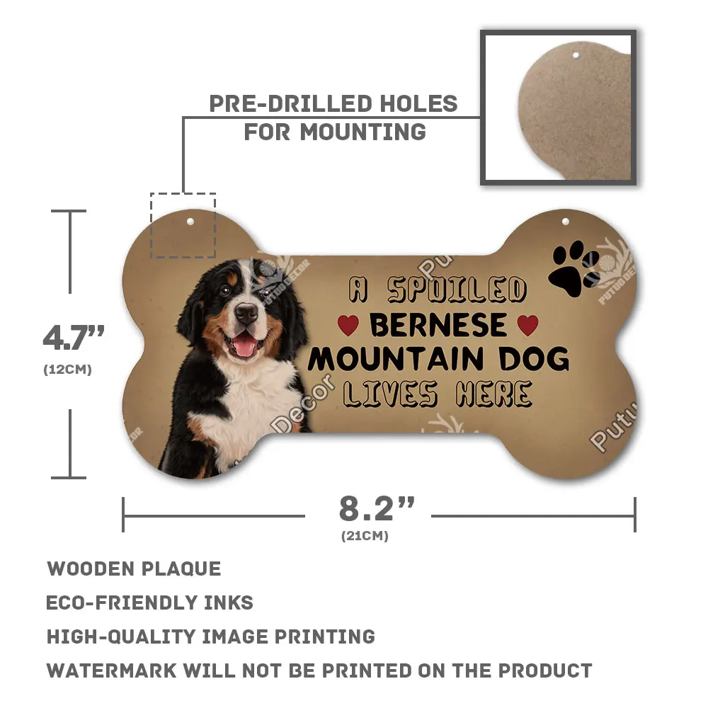 DECO Mini Sign SPOILED Australian Shepherd Dog Decor Gift Wood Ornament USA New! 