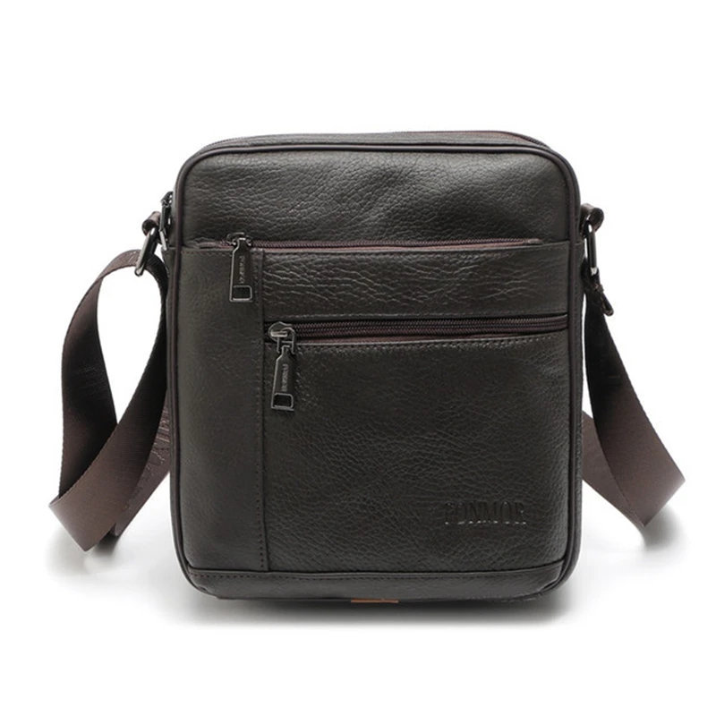 Weysfor Mini Genuine Leather Crossbody Bag Men Casual Single Zipper Shoulder Handbags Bag Male Small Men's Messenger Bags