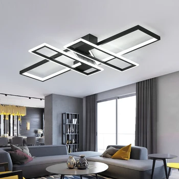 

Modern LED Chandeliers Lighting for Living Room With Remote Control Bedroom Restaurant Home Decor Lamps Fixtures Lustre Black