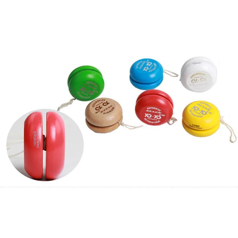 Детские игрушки деревянные yoyo забавные красочные йо-йо мяч с линией образования игрушки подарок для детей