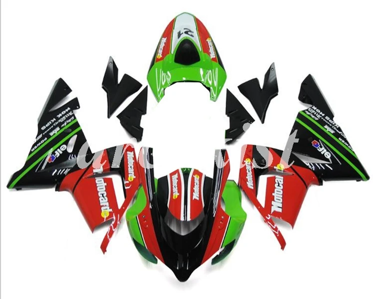 ABS мотоцикл Полный обтекатели комплект подходит для Kawasaki Ninja ZX10R 2004 2005 04 05 10R Обтекатель тела набор красный зеленый