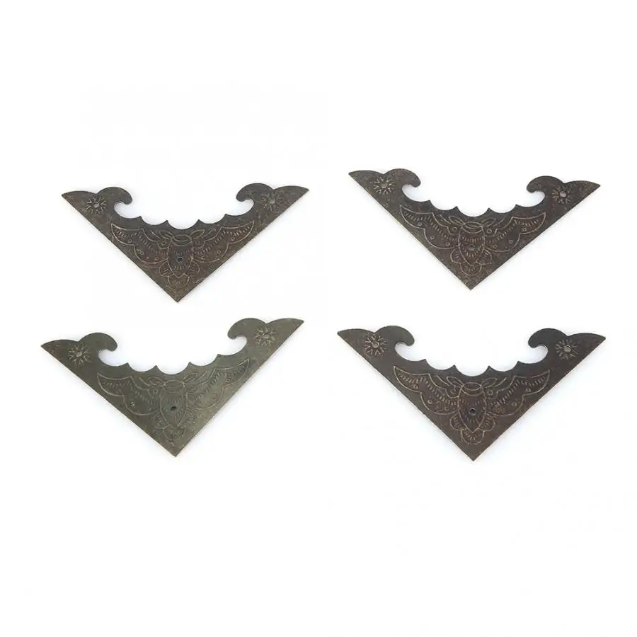 

12pcs Furniture Connector Wood Box Jewelry Gift Case Bronze Corner Decorative Protectors Edge Cover Guard Bracket Shelf