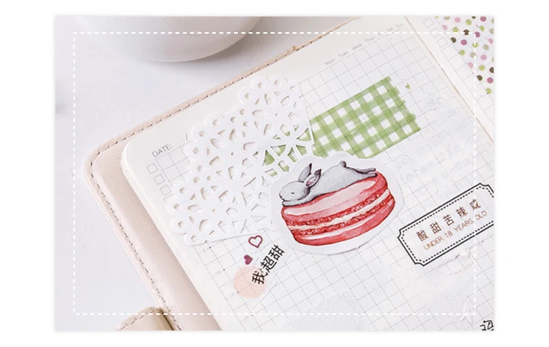 45 шт./упак. Moon Rabbit в коробке Стикеры для дневника Decoracion Скрапбукинг хлопья DIY офисные канцелярские школьные принадлежности