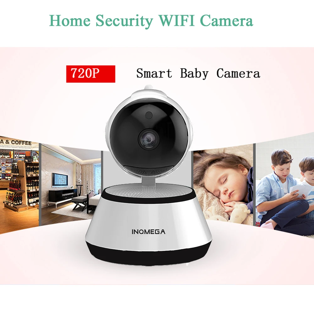 INQMEGA 720P PTZ крытая интеллектуальная домашняя камера ночного видения 360 градусов панорамная камера для глаз рыбы детский монитор ПЭТ IP камера