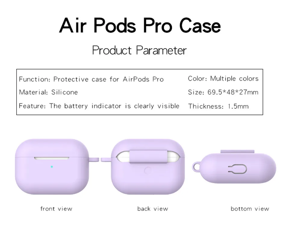 OTTWN Однотонная одежда силиконовый чехол для AirPods Pro 3 Защитная крышка из 5-ти предметов bluetooth Наушники Аксессуары для airpods pro Чехол