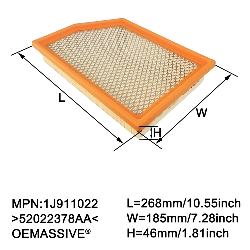 Air filter for Jeep Cherokee KL 2014 2015 2.4L 3.2L L4 V6 5378AA 5376AA K5378AA car accessories kit air filters