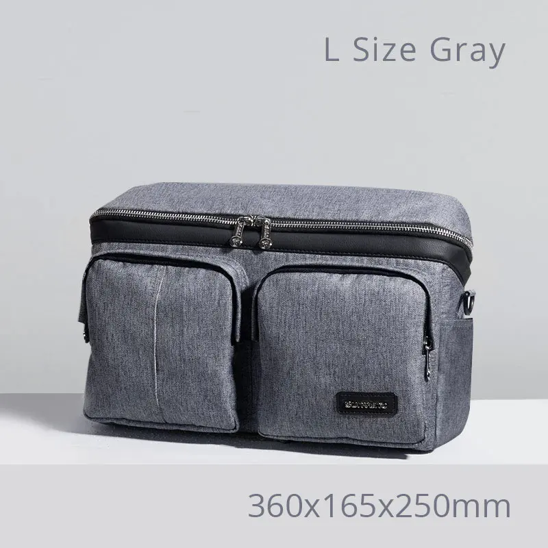 SUNVENO модная сумка для подгузников для мам, брендовая Большая вместительная детская сумка, рюкзак для путешествий, дизайнерская сумка для ухода за ребенком - Цвет: gray L size