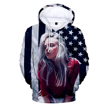 

2019 new listing autumn ladies hooded pullover Billie Eilish3D hooded sweatshirt women's / men's fashion pullover casual top