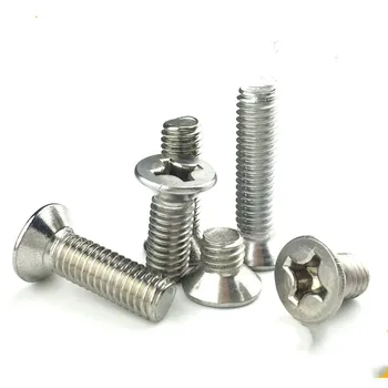 

10/20/50Pcs M2 M2.5 M3 M4 M5 M6 DIN965 GB819 304 Stainless Steel Flat Head Countersunk Phillips Machine Screws