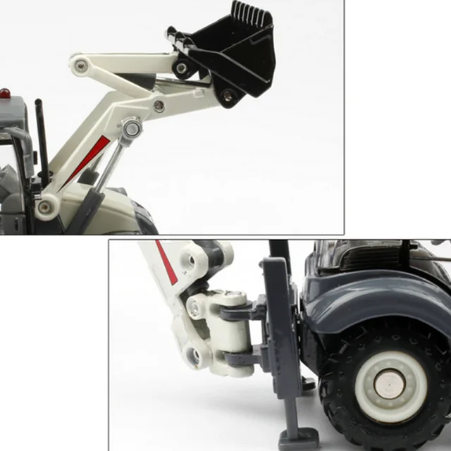 Alloy Diecast Excavator 1:50 4 Wheel Shovel Loader Two-Way Forklift Bulldozer Back Hoe Loader Truck Model For Kids Gift Toys 4