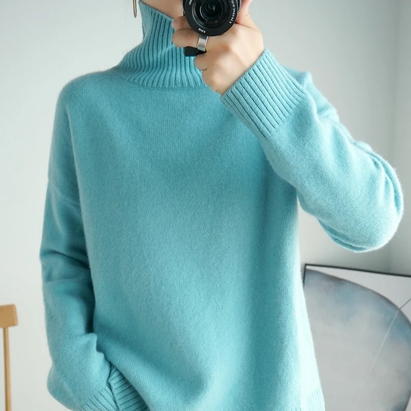 Winter Women's Mock Neck Fleeced Sweatshirt Long