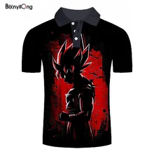 Новинка, Мужская рубашка поло, Dragon Ball Z goku, Мужская футболка с 3D принтом, короткий рукав, повседневная, короткий рукав, поло, мужская одежда
