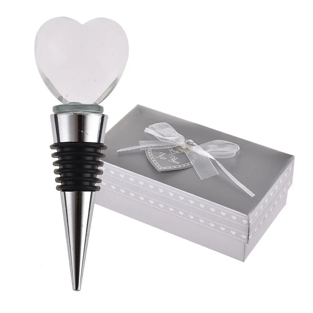 

Elegant Coming Grape Wine Cork Heart Shaped Transparent Aluminum Crystal Wine Glass Bottle Vacuum Plug Bar Kitchen Wine Stopper