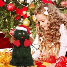 Рождественская Поющая электрическая игрушка плюшевая музыка вращающаяся Танцующая елка Рождественский Декор Санта Клаус Рождественский подарок для детей