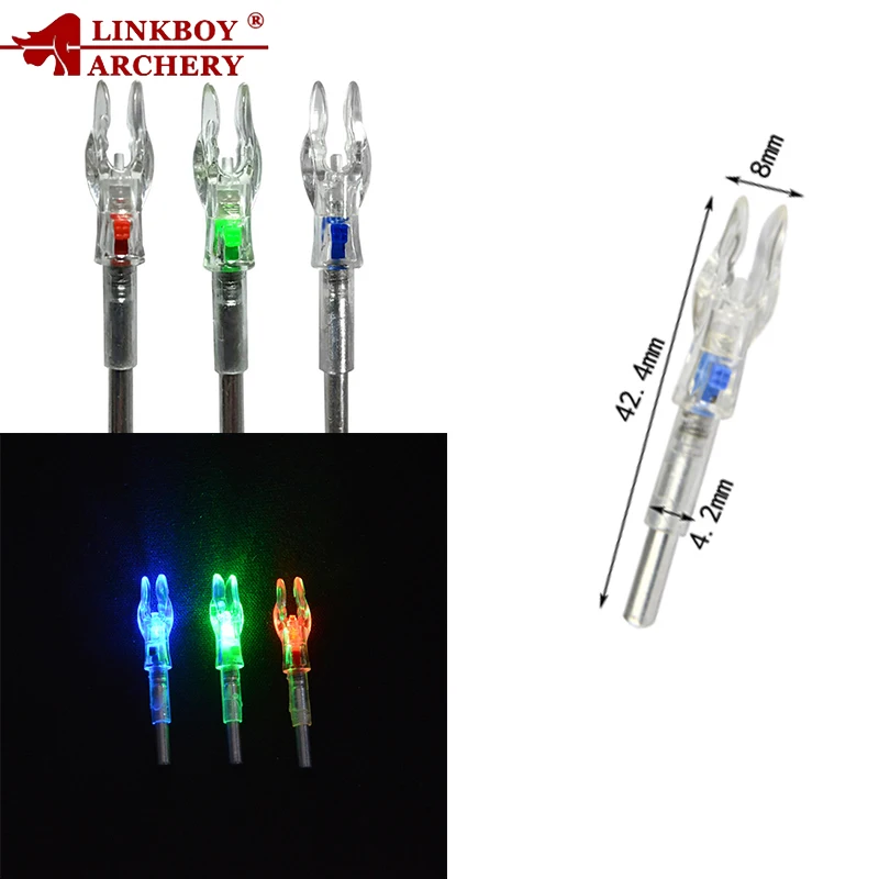 

3/6pcs High Quality Automatically Luminous Lighted LED Glowing Arrow Nock Tail Fit 4.2mm Arrow Shaft Compound Bow Shooting