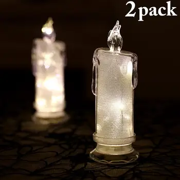 

2PCS Candle Light Artificial Creative Decorative LED Candle Battery Candle