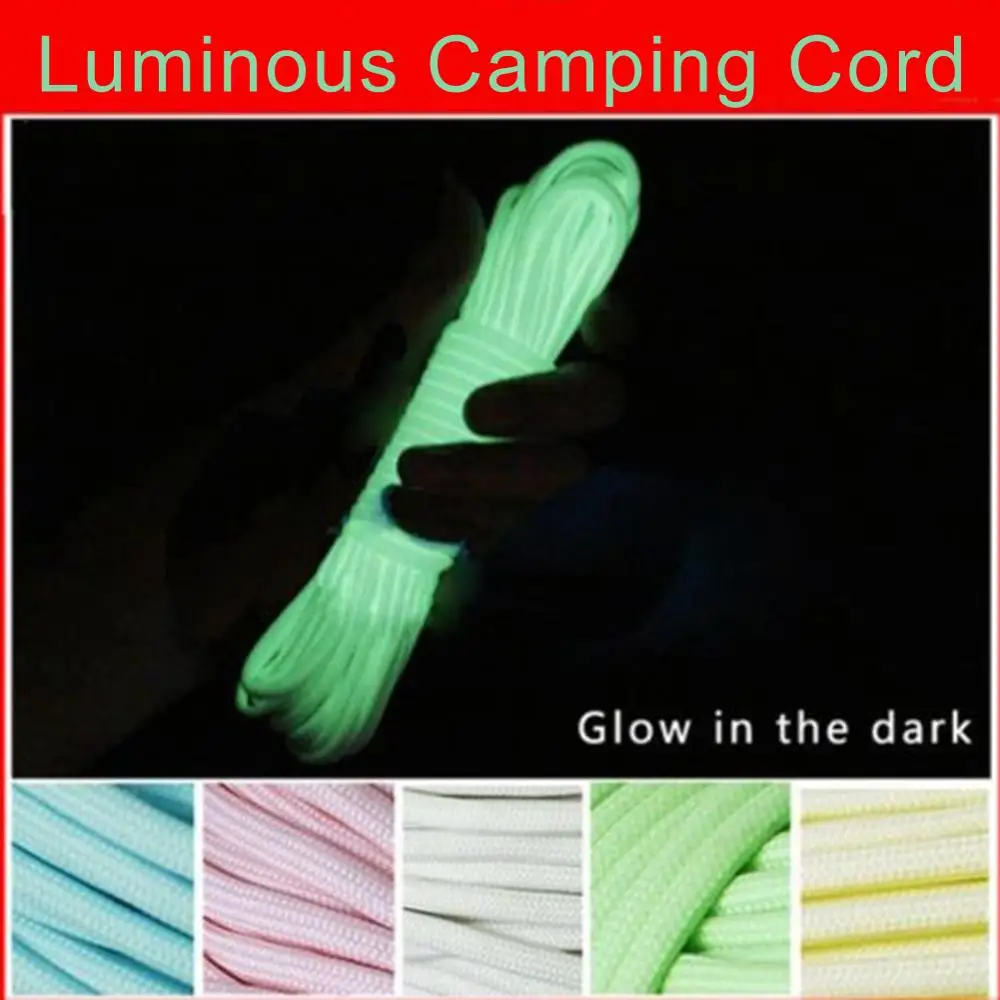 6 Meters Camping Rope Survival Luminous Camping Cord Hiking Climbing Ropes 550LB Glow Cord