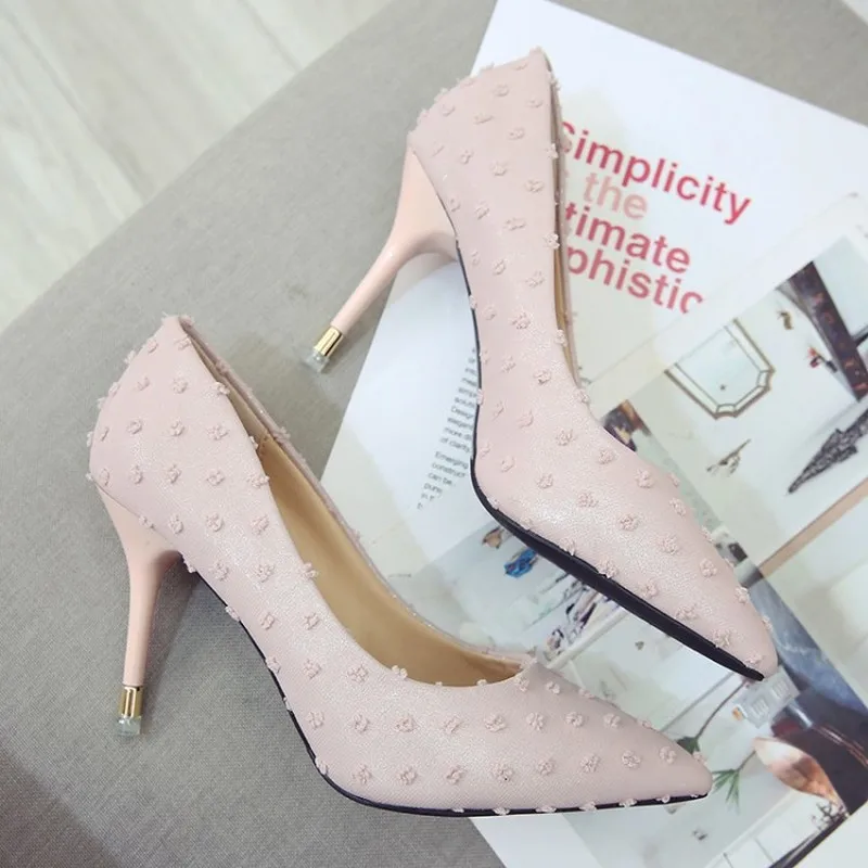 

Concise Wild Womens Pumps Fashion Pointed Female Single Shoes Shallow Mouth Sexy Working Office High Heels Dress Shoes Y21-59