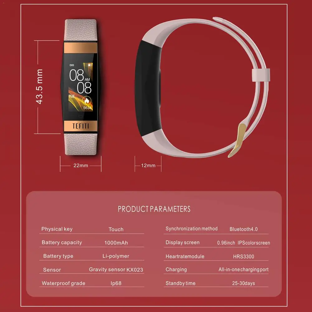Модный умный спортивный браслет, цветной экран, водонепроницаемый, для TEFITI E78, для мужчин и женщин, мульти-спортивный режим, умные часы, фитнес, шагомер
