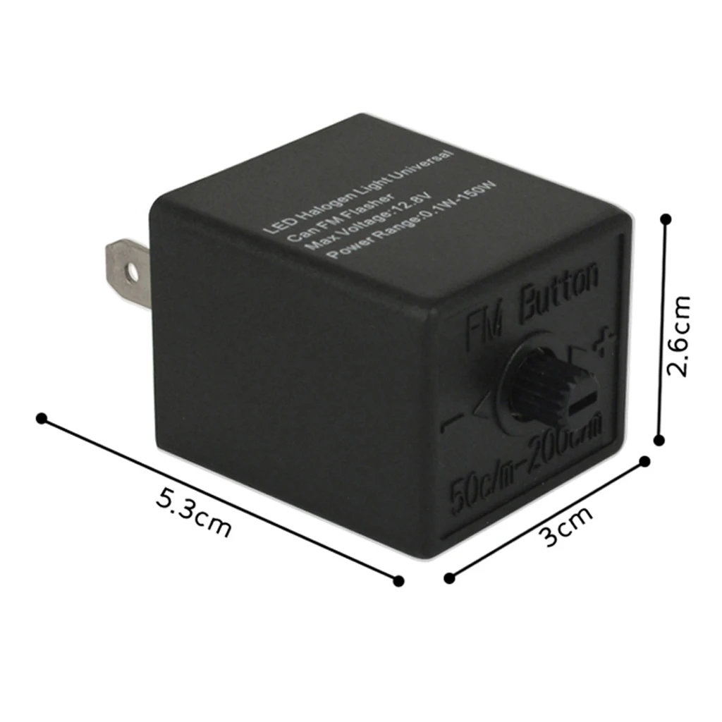 Black Motorcycle Universal 12v 24V 3-Pin Speed Adjustable LED Flasher Turn Signal Light Electronic Relay