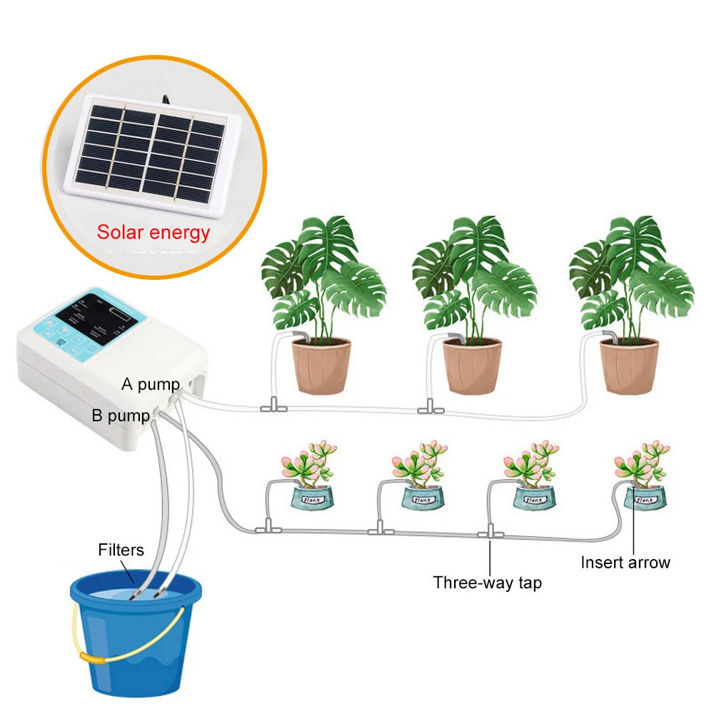 Новейшее интеллектуальное садовое автоматическое устройство орошения солнечной энергии зарядки водяной насос таймер системы горшечных растений капельного орошения