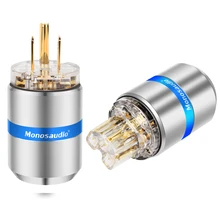 

Monosaudio M107G/F107G High Clear 24k Gold Plated Pure Copper US AC Power Plug Connector Hifi Audio DIY Supply Cable power plug