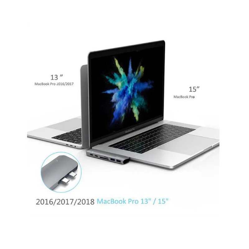 7в1 USB-C концентратор двойной тип-c многопортовый кард-ридер адаптер 4K HDMI для MacBook Pro