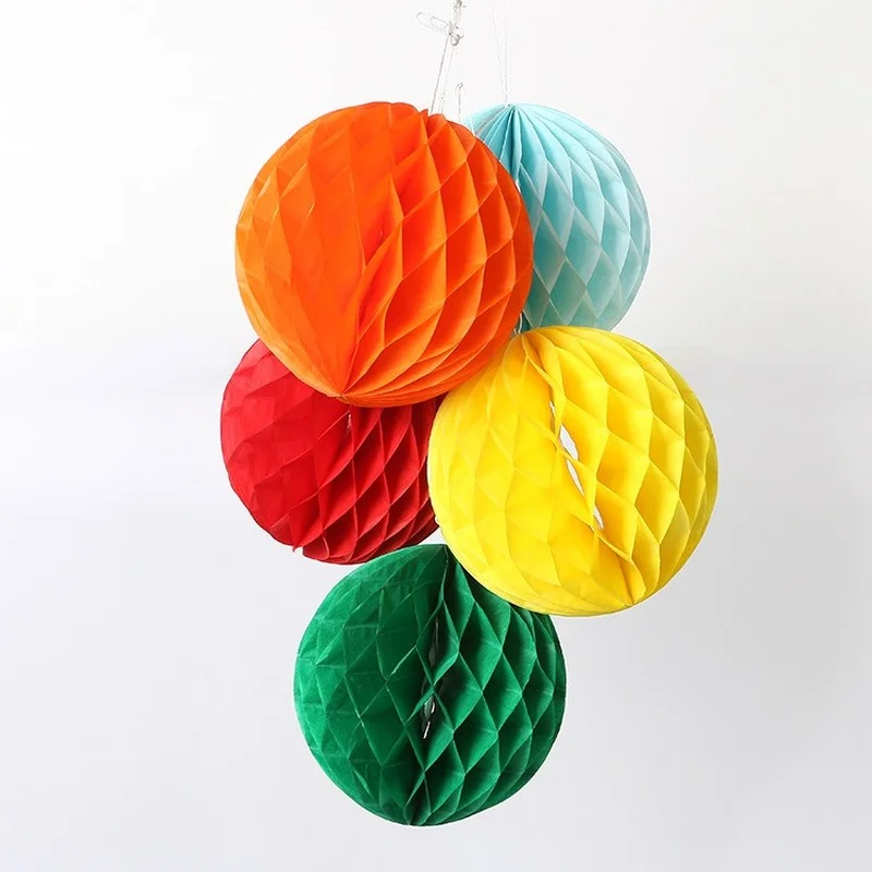 Honeycomb Paper Lantern Ball, Flower Ball, Wedding Party, Kids Birthday Party, Xmas Festival Decoração, Baby Show Supplies, 4 